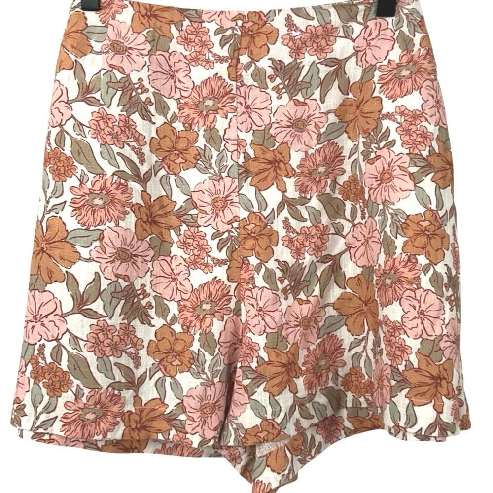 Showpo Amalie Lorete Floral Linen Shorts High Waist Summer Women 14 - Picture 2 of 8
